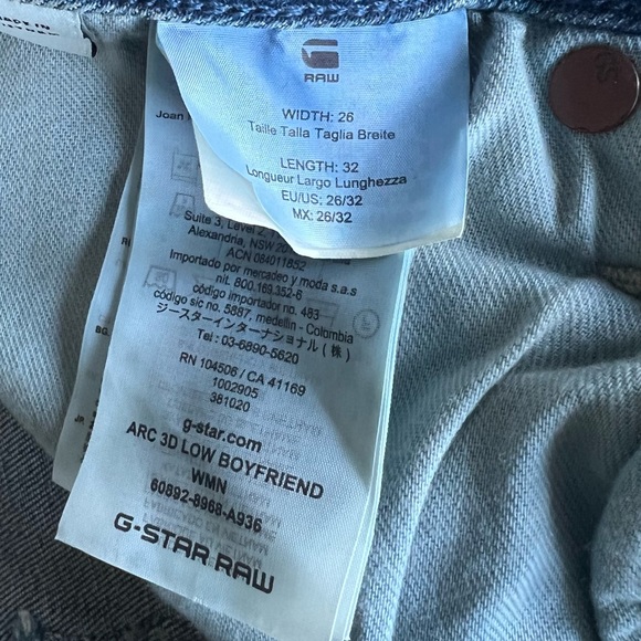 GSTAR ARC 3D LOW WAIST BOYFRIEND JEANS - 26 - Picture 6 of 7